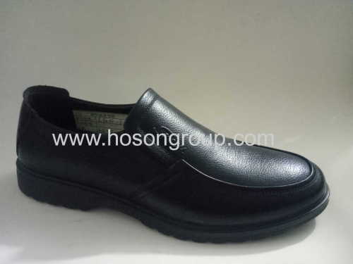 Pure black mens clip on shoes