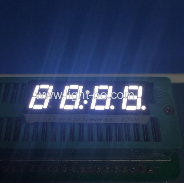 Ultra bright white small size4 digit led clock display 0.28" common anode for home appliamnces