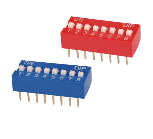 2.54mm red blue color definition of DIP switch