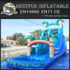 inflatable waterslide blue tropical slide