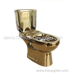 Modren gold plating two piece toilet bowl