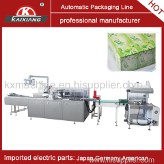 Automatic paper tissue cartoning machine with shrink film packing machine