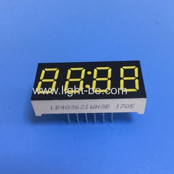 Ultra white 4 digits 0.36"common anode 7 segment led clock display for STB / Oven Timer