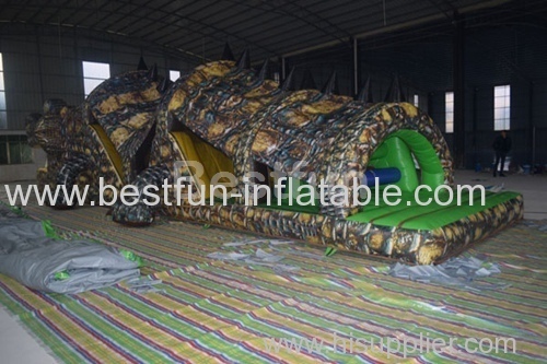 Inflatable crocodile adventure obstacle course