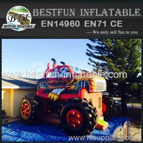 Inflatable bounce house monster truck