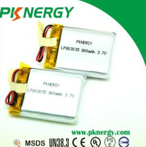 Small Lipo Battery Rechargeable 803035 3.7V 800mAh Lithium Polymer Batteries Cell MP3