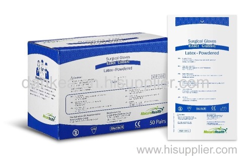 Disposable Steriled Pre-Powdered Latex Surgical Gloves