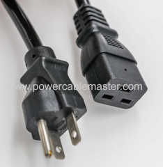 Nema 5-15P male to IEC 320 C19 extension cord heavy duty IEC 320 C19 female to Nema 5-15P Male cord