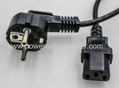 Schuko Power Cord Europe Power Cord Schuko Plug to IEC320 C13 Female