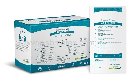 Wet Donning Disposable Steriled Powder-Free Latex Surgical Gloves