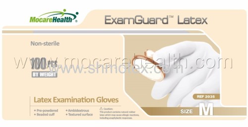 Pre-Powdered Latex Examination Gloves