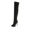 Suede thigh high pointy toe lady boots