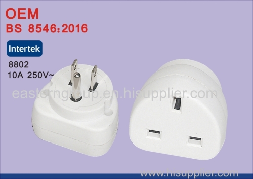 BS8546 Universal EU to UK Travel Power Plug Adapter Converter with USB