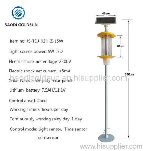 outdoor solar insect killer lamp manufacturer in farm/orchard/park/greenhouse