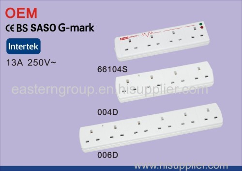 SASO g-mark GCC 6 socket 13A surge protected extension lead 2m switched