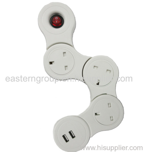 BS1316 UK Power Socket 3 Way with USB