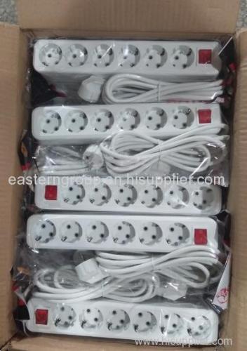 Euro germany extension socket with 6 outlets