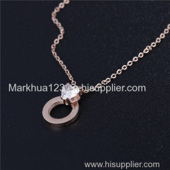 stainless steel necklaces jewelry rose gold silver fashion design