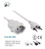Swiss approval 2 or 3 pin 0.75mm2 black or white ac plug power extension cord