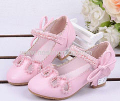 Girls low heel velcro dress sandals