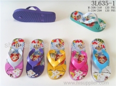 Summer cartoon princess printed multicolors eva flip flops slippers for kids girls