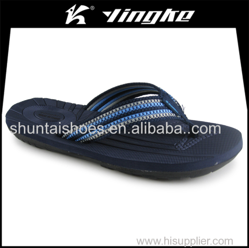 Promotion high quality black color custom printed eva slipper men flip flops beach