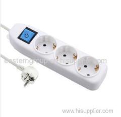 European style 4 way extension power strip with individual switch