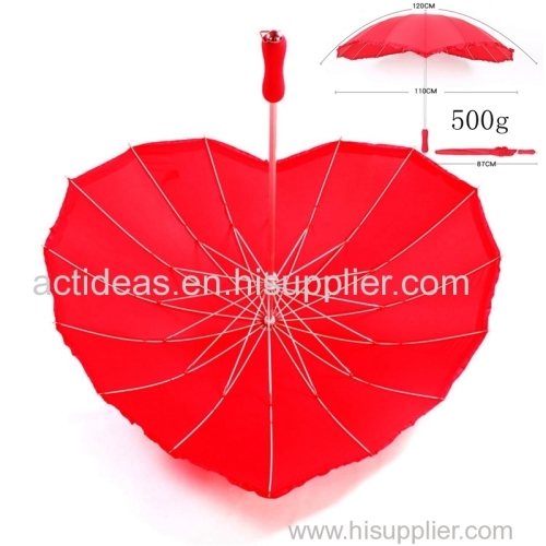 Promotional Heart Shaped Umbrella for Promotion Wedding Gift