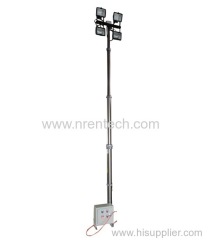 4x1000 halogen lamps mounted vertical pneumatic telescopic mast light tower