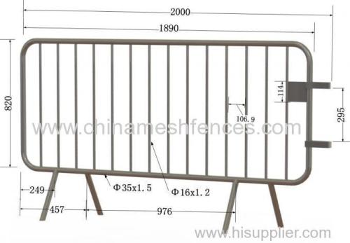 Crowd Control Barricade Fully Hot Dipped Galvanized