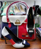 Stitching Color High Heels with Handbags