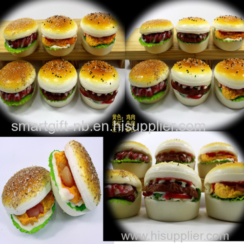 Sponge fake hamburger for fridage magnet