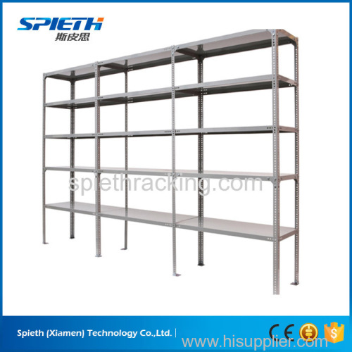 Steel slotted angle shelving for warehouse storage