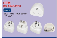 BS8546 Travel Adapter EU TO UK with USB charger