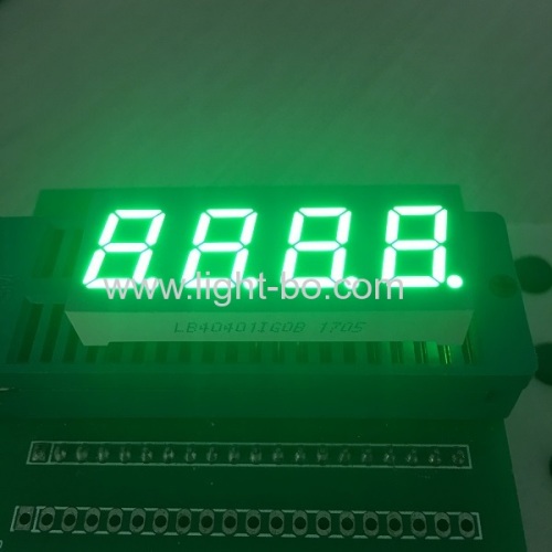 4 digit 0.4" common anode pure green 7 segment led display for instrument panel