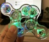 Wholesale Crystal Clear Led Fidget Spinners Light Up Transparent Fidgetly Relief Stress Finger Gyro EDC For Kids Adults