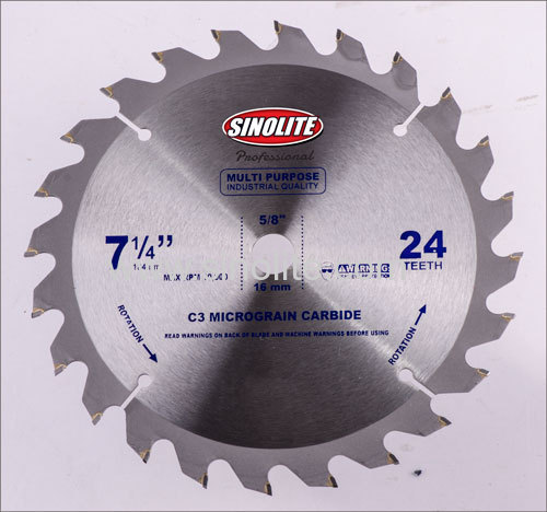 Circular Saw Blade 7-1/4" (184mm)-24T Combination Teeth for Industrial Cutting