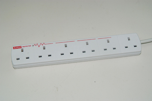 6 Way UK Type 13A power extension socket With Surge Protector function