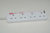 4 way UK electrical extension socket with individual switch