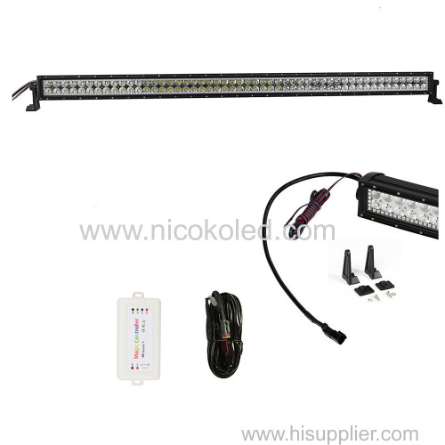 Nicoko 22 120W Chasing RGB Halo LED work Light Bar Curved Head Lamp by Bluetooth Control for Off Road truck car 4x4