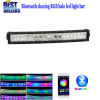 Nicoko 22&quot;120W Chasing RGB Halo LED work Light Bar Curved Head Lamp by Bluetooth Control for Off Road truck car 4x4