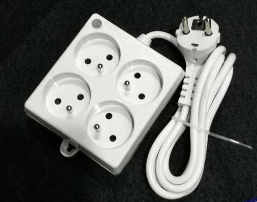 French type electric power extension socket with switch