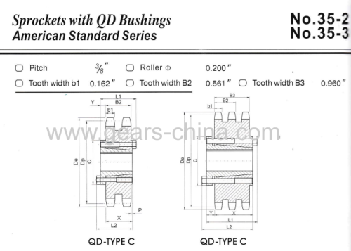 QD sprocket with harden teeth for QD BUSH