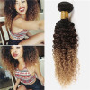 Unprocessed Ombre Color Kinky Curly Human Hair Weft 10-30inch Hair Bundles In Stock