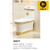 Modern Style Gold And White Diamond Pattern Design Sitting Toilet Best Quality Sanitary Ware