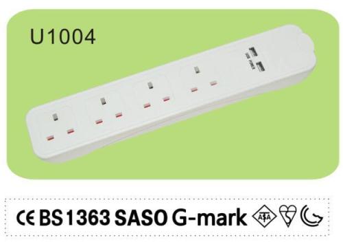 4 outlet USB power strip bar