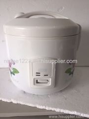 Factory direct OEM hot sale electric rice cooker 1.8L white with flower printed