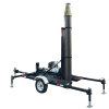 18m pneumatic telescopic mast mounted mobile trailer antenna tower system hydraulic tilting control