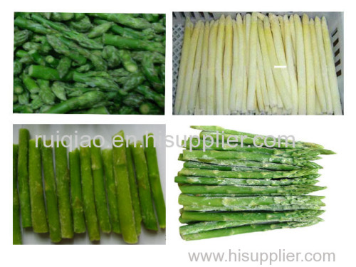 IQF/Frozen Chinese white/green asparagus tips/cut