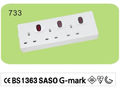 Power strip surge protector with long cord